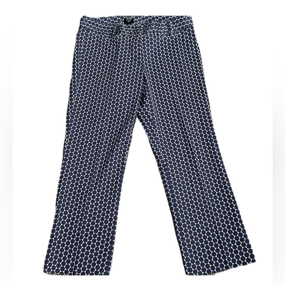 J crew blue and white dots cotton pants size 8